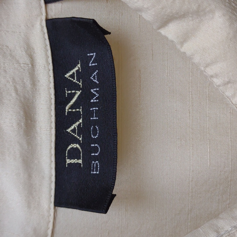 Dana Buchman Vintage All Silk Buttercream Yellow LS BU Asian Inspired Blouse - Picture 3 of 11